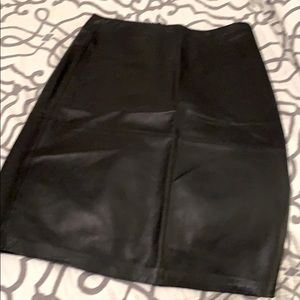 Leather A-Line Skirt